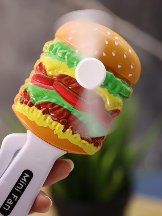 Портативный механический ручной вентилятор «Burger» (14,5х7,5х4 см), mix 
