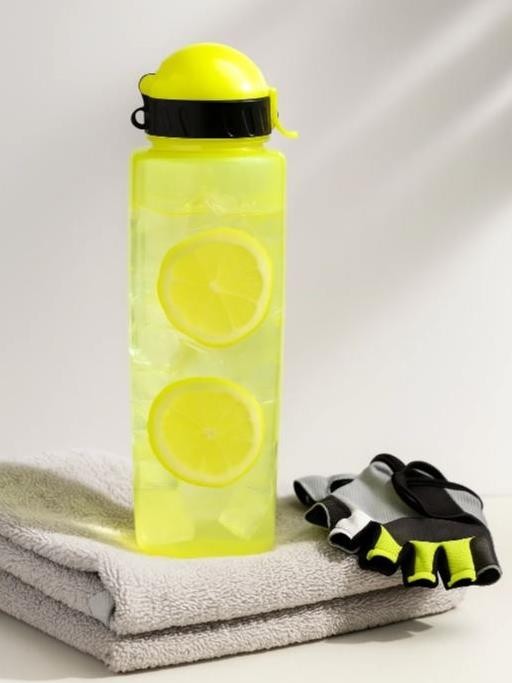Бутылка "Movement life" с трубочкой, yellow (500 ml)