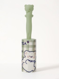 Ролик для чистки одежды "Dark green volumetric bear", 10 см*60 листов