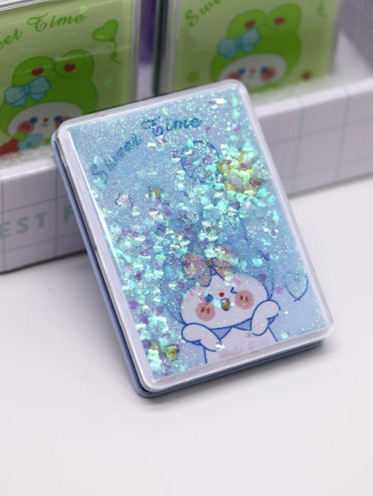 Зеркало шейкер раскладное &quot;Sweet Time Rabbit&quot;, голубое, 8*6 см 