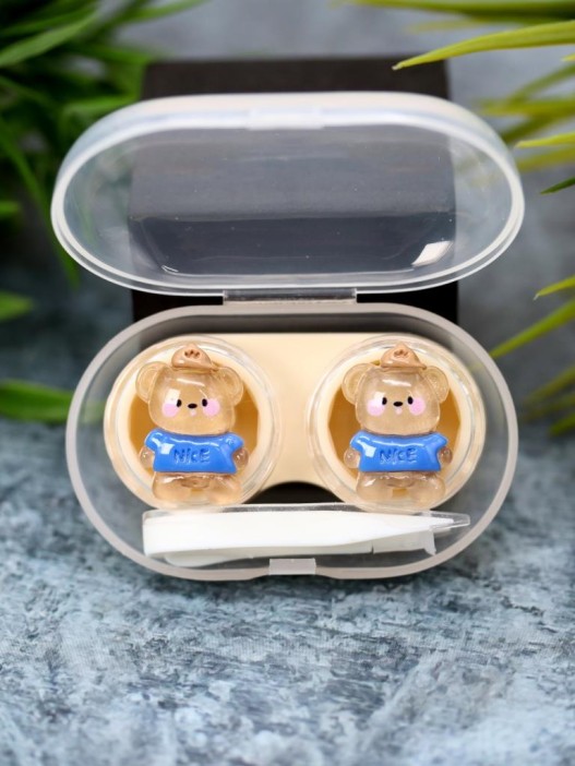 Контейнер для линз «Glass bear», brown 