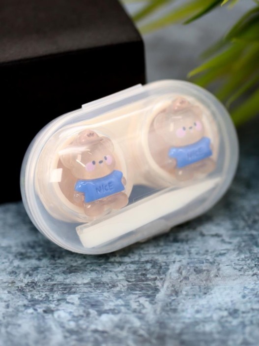 Контейнер для линз «Glass bear», brown 