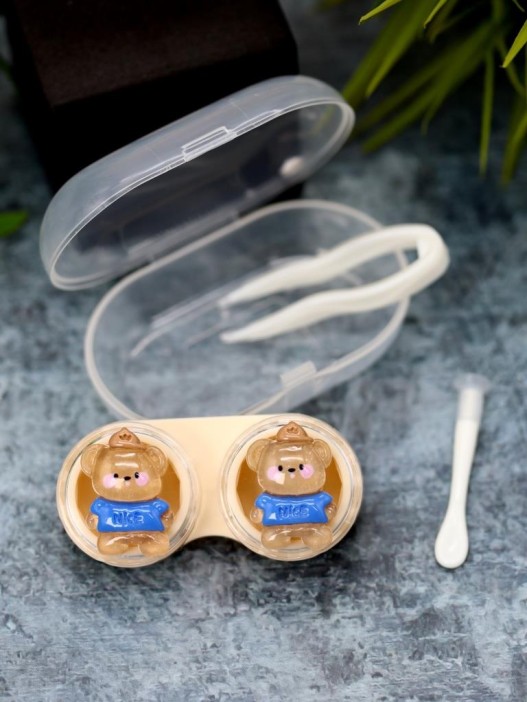 Контейнер для линз «Glass bear», brown 