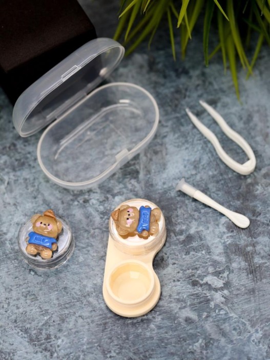 Контейнер для линз «Glass bear», brown 