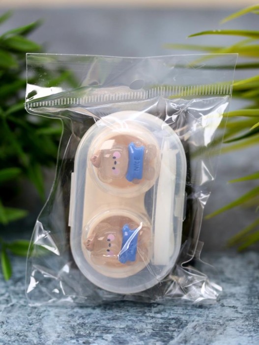 Контейнер для линз «Glass bear», brown 