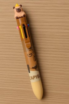 Разноцветная ручка 8 в 1 "Capybara with duck", brown