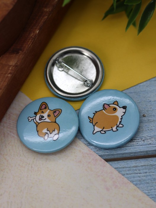 Набор значков 3 шт. iLikeGift &quot;Corgi&quot; 