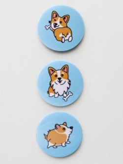 Набор значков 3 шт. iLikeGift "Corgi"