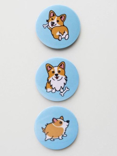 Набор значков 3 шт. iLikeGift "Corgi"