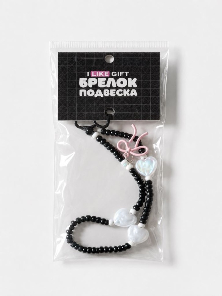 Брелок-подвеска для телефона iLikeGift "Жемчужные сердца", 17,5 х 6 см