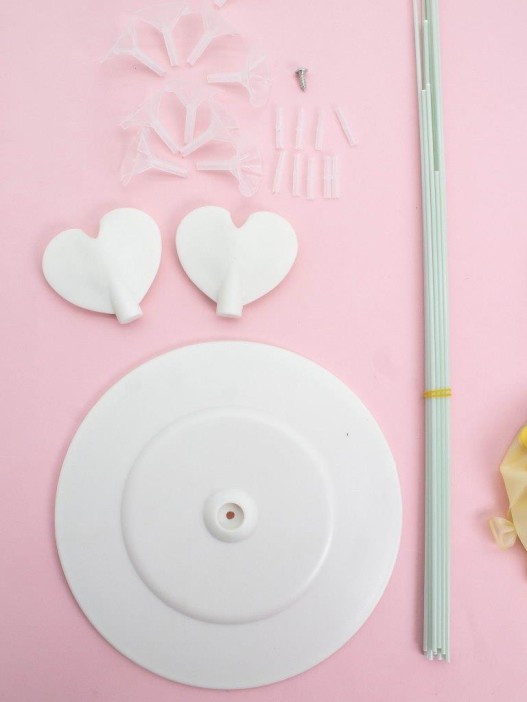 Набор воздушных шаров 11 шт. + стойка 110 см &quot;Clear glitter balloons&quot;, gold 