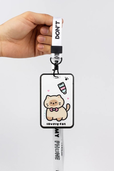 Футляр для карт на ленте &quot;Don’t touch&quot;, cream 