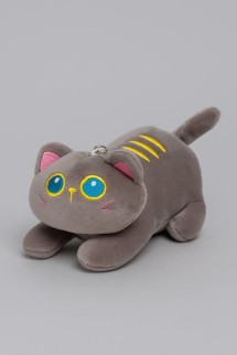 Плюшевый брелок "Lying cat", grey