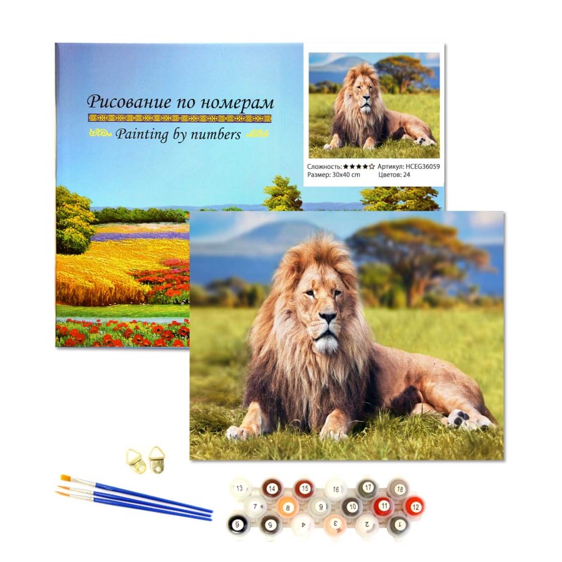 Картина по номерам &quot;Лев&quot;, подрамник, 30*40 см 