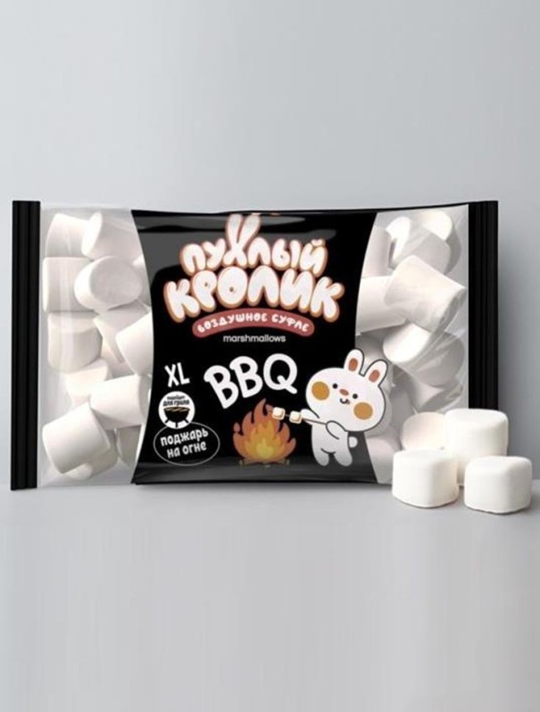 Зефир жевательный «Пухлый Кролик» BBQ с ароматом пломбира, 200 гр. ср.г. до 24.01.26 