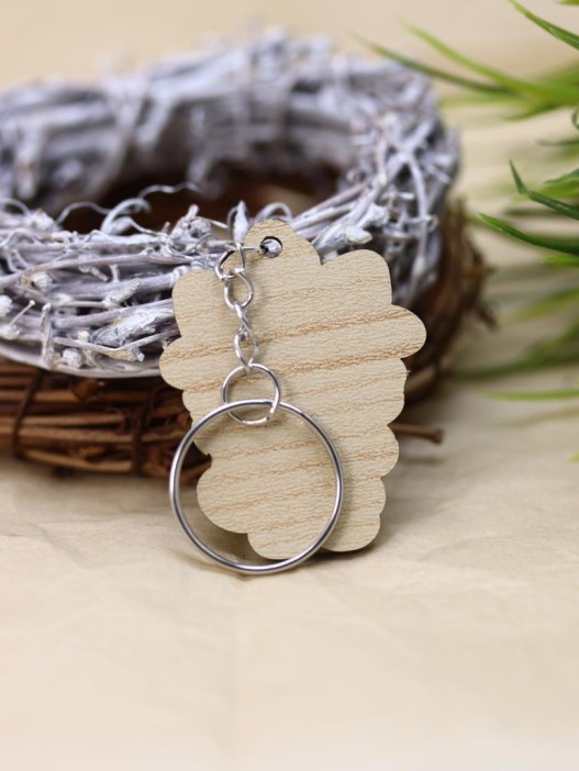 Брелок ECO из дерева &quot;Зажигай в новом году! Котик&quot; 