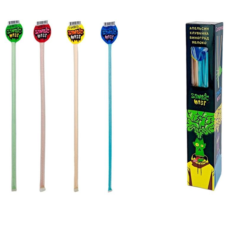 Трубочки с сахарной пудрой &quot;Zoмbie Мозг&quot;, 48шт. 