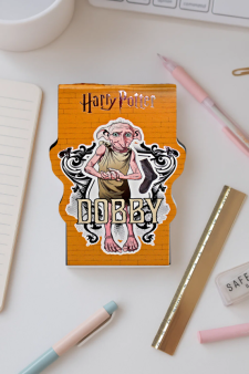 Блокнот фигурный А7 "Гарри Поттер-2", 40л, на скрепке, тиснение серебряной фольгой