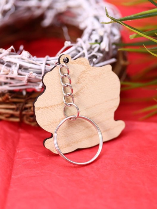 Брелок ECO из дерева "Хомячок и пончик" 