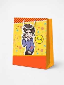 Влад А4. Пакет подарочный большой оранжевый, 238*330*100 мм