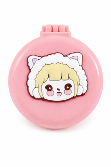 Расческа раскладная с зеркалом "Cat girl", розовая