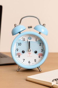 Часы-будильник "Funny cat", blue