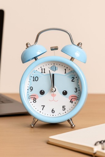Часы-будильник "Funny cat", blue