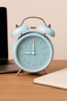 Часы-будильник "Numeral white", blue