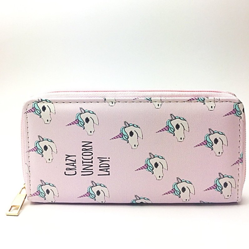 Кошелек &quot;Crazy unicorn lady&quot; pink 