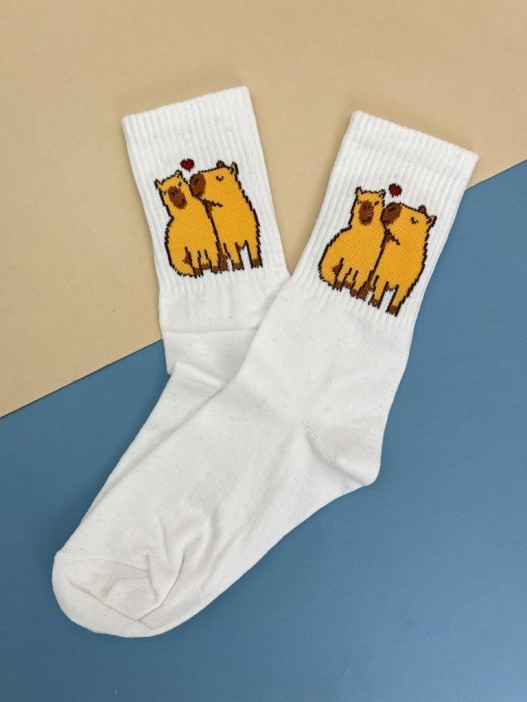 Носки «Capybara in love», белый, мужские/женские р. 35-40 