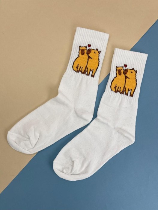 Носки «Capybara in love», белый, мужские/женские р. 35-40 