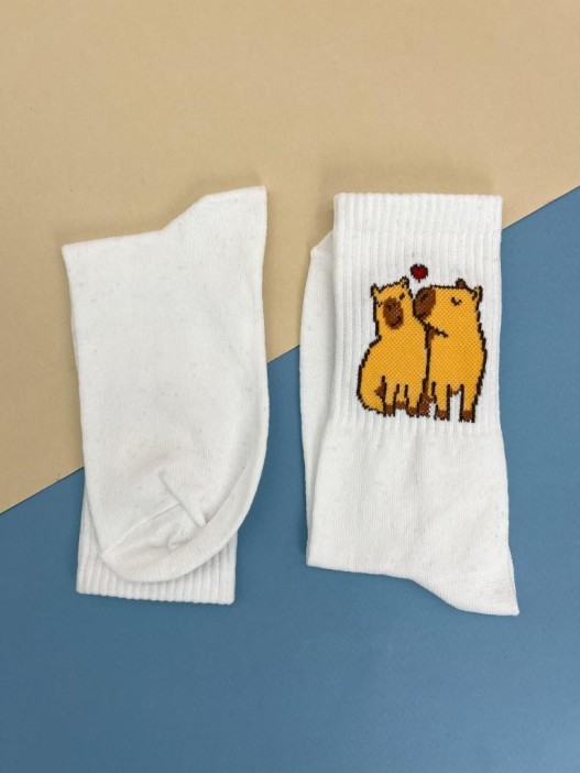 Носки «Capybara in love», белый, мужские/женские р. 35-40 