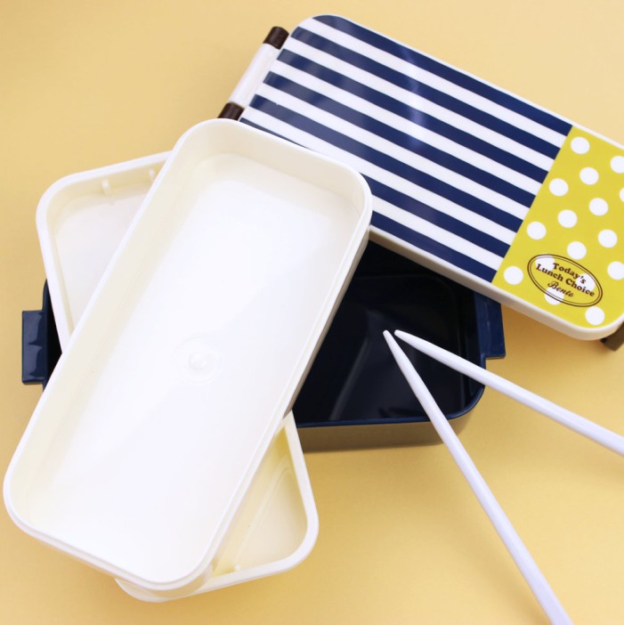 Ланчбокс &quot;Полоска\Горошек&quot; синий 