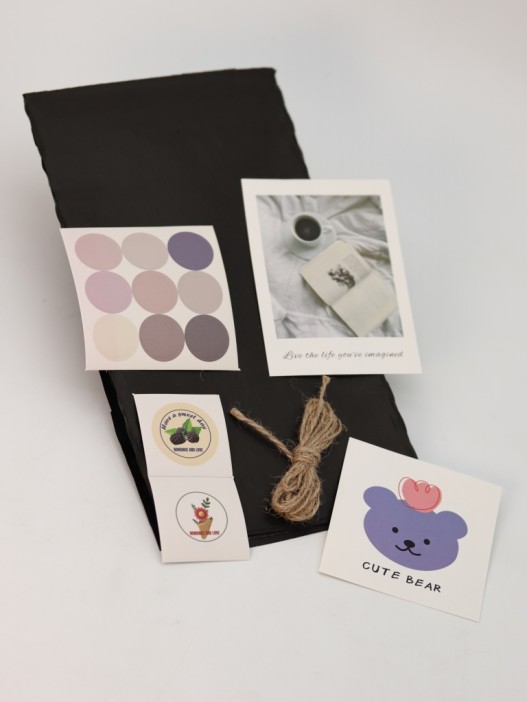 Упаковочный набор для подарков (2 листа+лента+открытка+5 наклеек) &quot;Dark charm&quot;, 40x50 см 