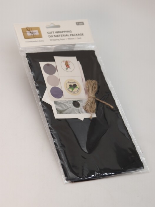 Упаковочный набор для подарков (2 листа+лента+открытка+5 наклеек) &quot;Dark charm&quot;, 40x50 см 