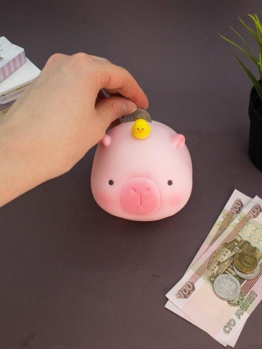 Копилка &quot;Capybara Friend Duck&quot;, 14 см, pink 