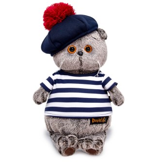 Мягкая игрушка "Кот Басик в тельняшке и берете" (19 см)