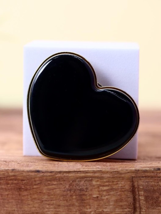 Попсокет &quot;Black heart&quot;, gold 