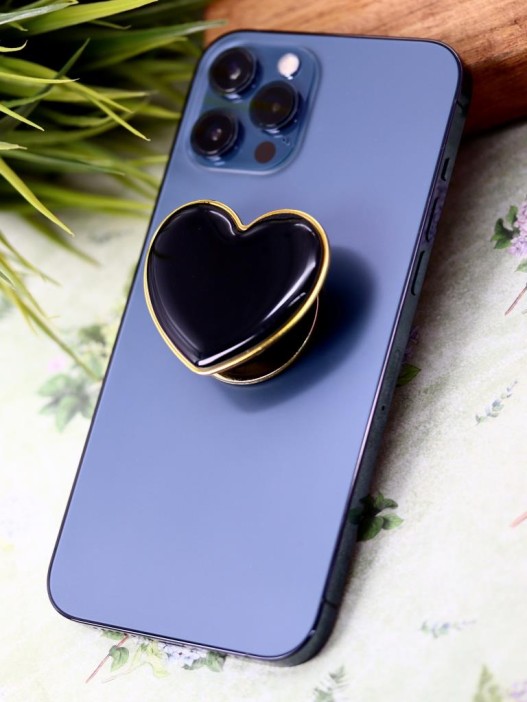 Попсокет &quot;Black heart&quot;, gold 