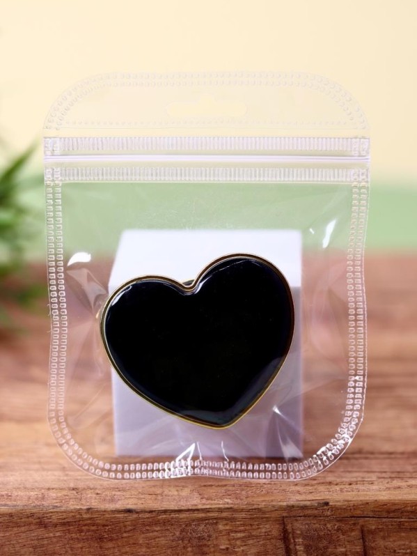 Попсокет "Black heart", gold