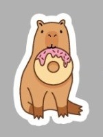 Значок ECO из дерева Capybara donut 