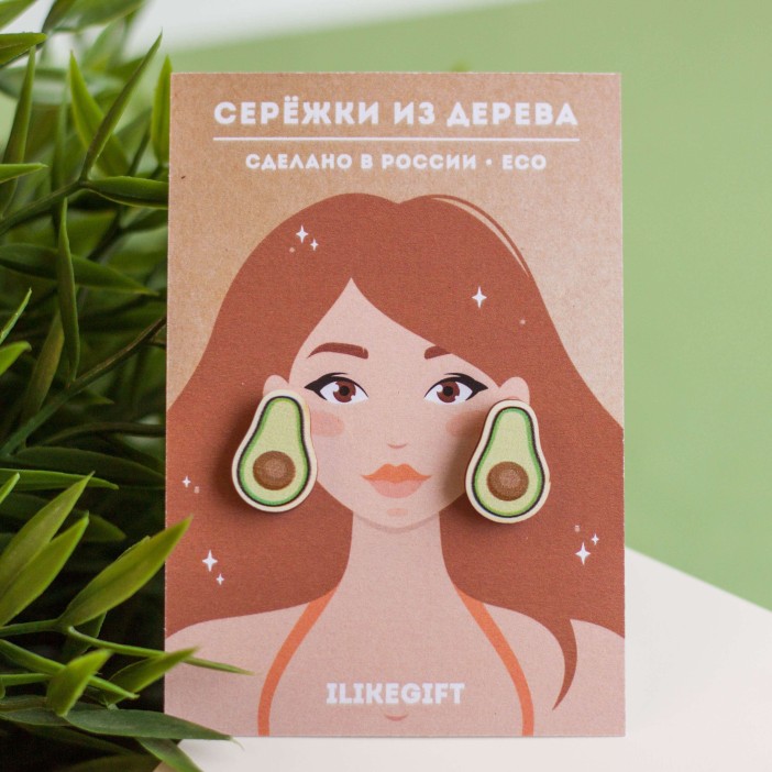 Серьги ECO из дерева TWO AVO 