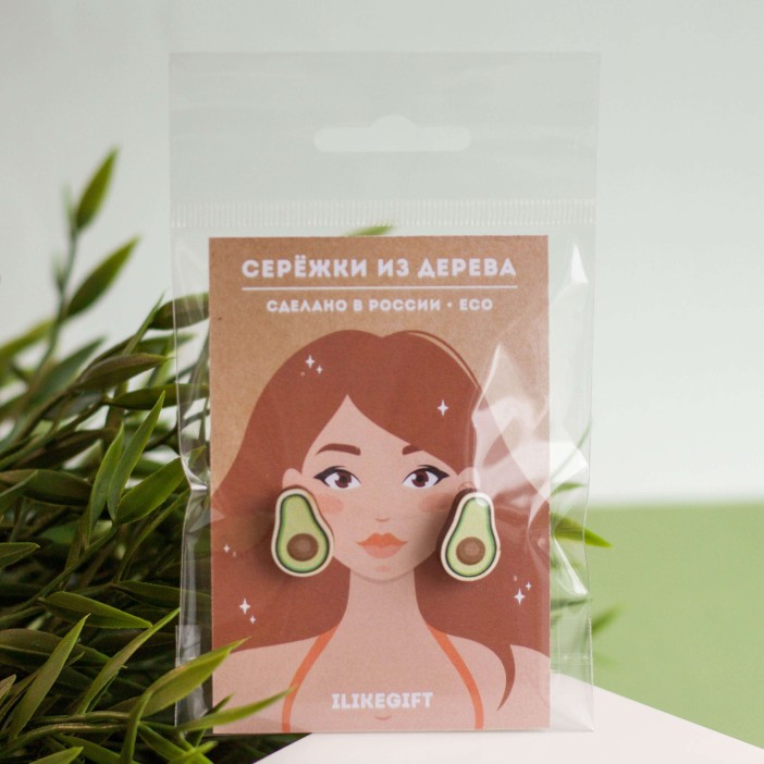 Серьги ECO из дерева TWO AVO 