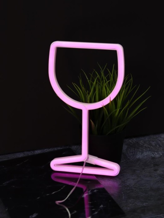 Неоновый подвесной ночник «Glass», USB, розовое свечение (27х15 см) 