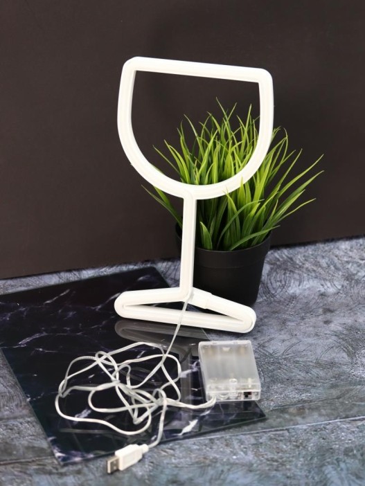 Неоновый подвесной ночник «Glass», USB, розовое свечение (27х15 см) 