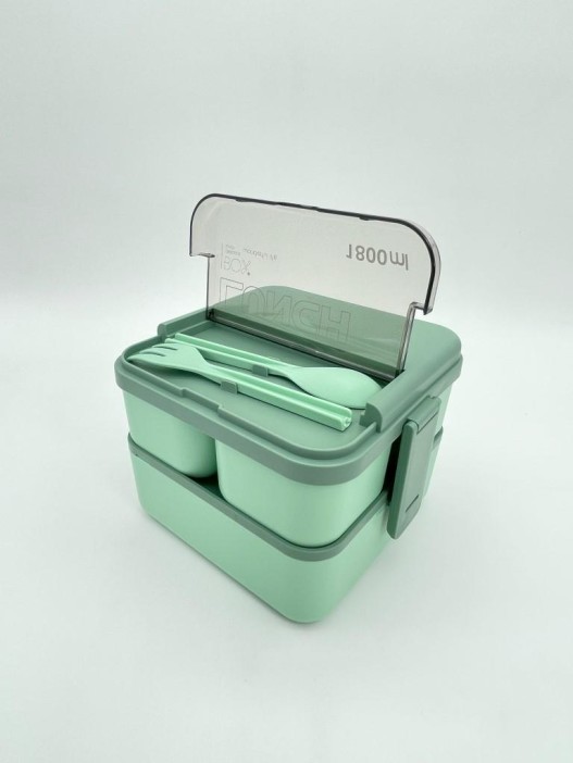 Ланчбокс &quot;Sistem lunch&quot;, зелёный, 2 яруса, 4 отделения (1800 мл) 