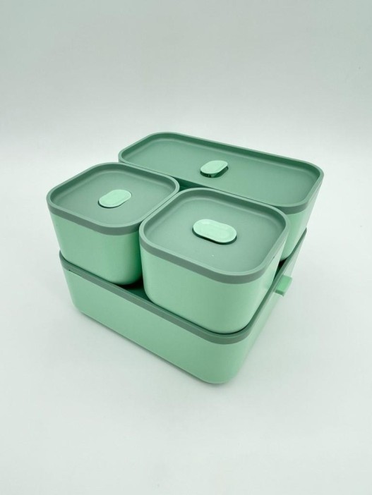 Ланчбокс &quot;Sistem lunch&quot;, зелёный, 2 яруса, 4 отделения (1800 мл) 