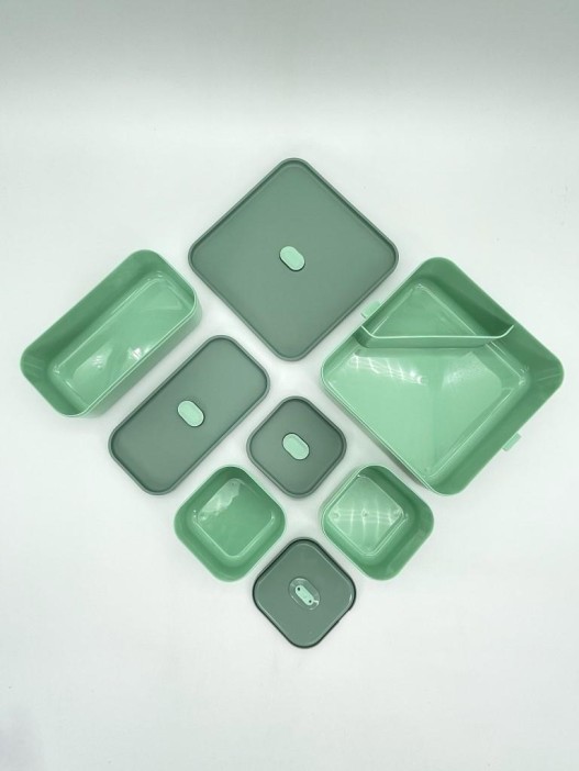 Ланчбокс &quot;Sistem lunch&quot;, зелёный, 2 яруса, 4 отделения (1800 мл) 