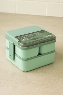 Ланчбокс "Sistem lunch", зелёный, 2 яруса, 4 отделения (1800 мл)