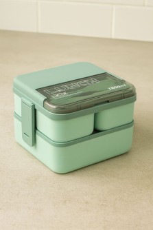Ланчбокс "Sistem lunch", зелёный, 2 яруса, 4 отделения (1800 мл)